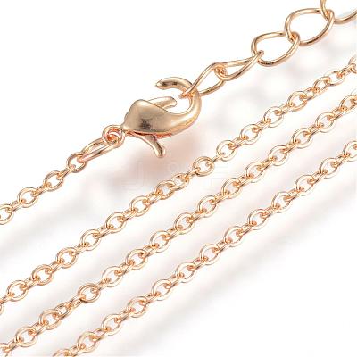 Iron Cable Chains Necklace Making MAK-R016-45cm-G-1