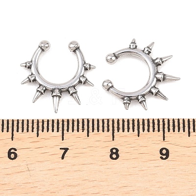 316 Stainless Steel Hoop Nose Rings AJEW-C044-05A-AS-1