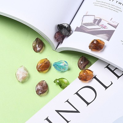 Handmade Gold Sand Lampwork Beads X-LAMP-S029-20x15mm-M-1