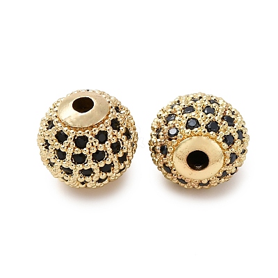 Rack Plating Brass Cubic Zirconia Beads LS-ZIRC-S001-10mm-A01-01-1