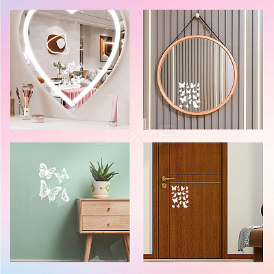 Waterproof Reflective Plastic Mirror Stickers DIY-WH0668-006-1