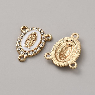 Zinc Alloy Enamel Religion Oval with Virgin Mary Chandelier Component Links FIND-WH0366-384G-01-1