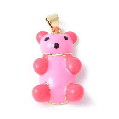 Rack Plating Brass with Enamel Pendants KK-B091-20G-02-1