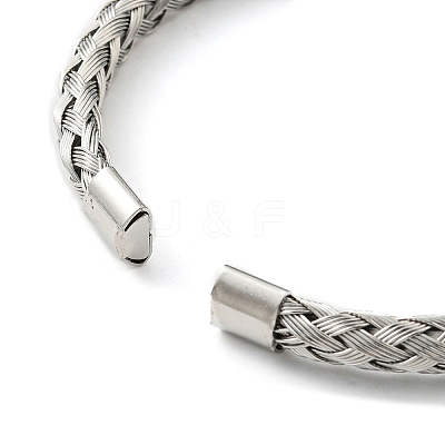 Non-Tarnish 304 Stainless Steel Wire Wrap Cuff Bangles LS-BJEW-E079-02P-1