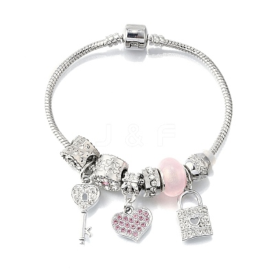 Alloy European Beads Charm Bracelets BJEW-F495-05P-1