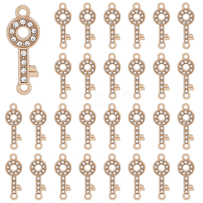 80Pcs Alloy Crystal Rhinestone Connector Charms ALRI-DC0001-04-1