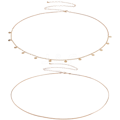 2Pcs Iron Waist Body Chain AJEW-WH20019-21G-1