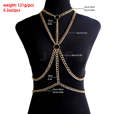 Alloy Twisted Chain Layered Chest Body Chains for Women FS-WGCB344-01-1