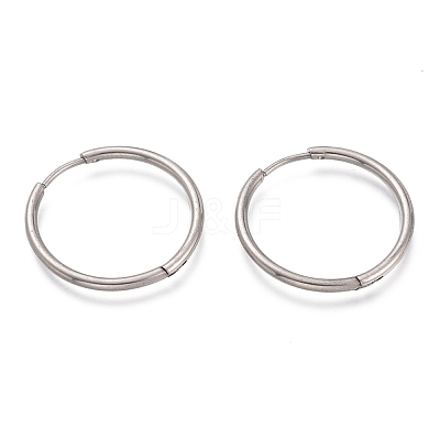 Tarnish Resistant 304 Stainless Steel Needle with 201 Stainless Steel Ring Huggie Hoop Earrings EJEW-L256-02C-P-1