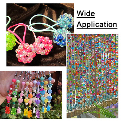 560Pcs 7 Colors Transparent Acrylic Beads MACR-CW0001-10-1