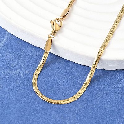 Ion Plating(IP) 304 Stainless Steel Snake Chains Necklaces X-NJEW-O058-25G-1