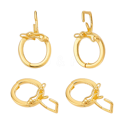 4Pcs Rhodium Plated 925 Sterling Silver Twister Clasps STER-OC0001-03G-1