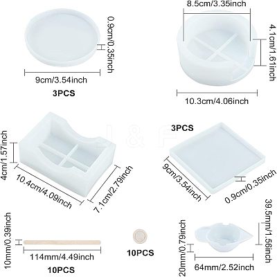 Cup Mat Silicone Molds Sets DIY-FH0002-21-1