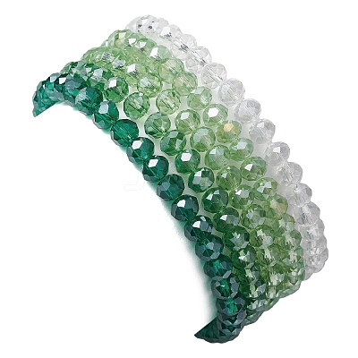 5Pcs Glass & Brass & Acrylic Beaded Stretch Bracelets Set BJEW-JB09677-04-1