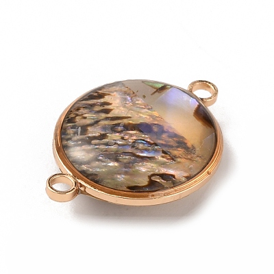 Natural Abalone Shell/Paua Shell Connector Charms KK-WH0031-05D-1