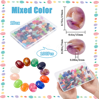100Pcs Imitation Gemstone Acrylic Beads OACR-SP0001-05B-1