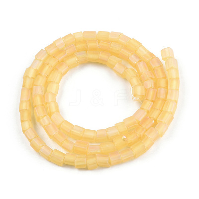 Transparent Frosted Glass Bead Strands GLAA-N047-08-B09-1