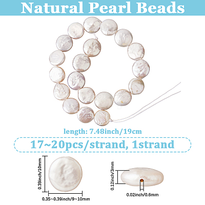 1 Strand Natural Keshi Pearl Beads Strands PEAR-LT0001-19-1