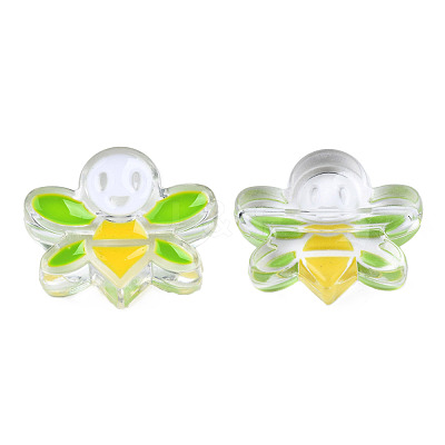 Transparent Acrylic Enamel Beads TACR-N012-007B-1