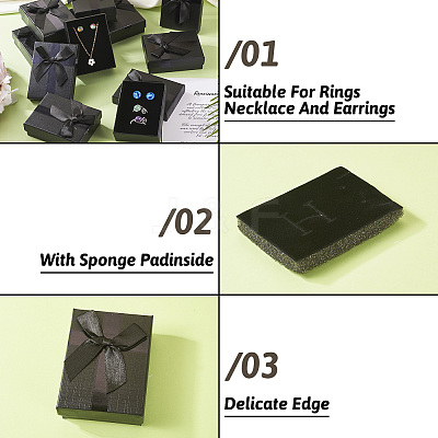 Rectangle Paper Jewelry Gift Boxes with Bowknot CON-TAC0010-89D-1