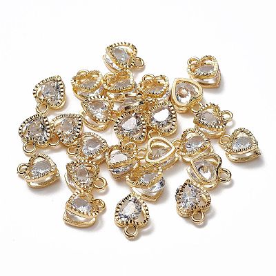 Heart Alloy Charms ZIRC-R007-043A-03-1