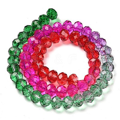 Transparent Painted Glass Beads Strands DGLA-A034-T6mm-A24-1