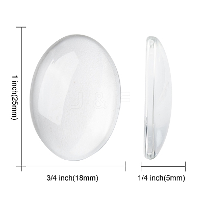 Transparent Glass Cabochons GGLA-R022-25x18-1
