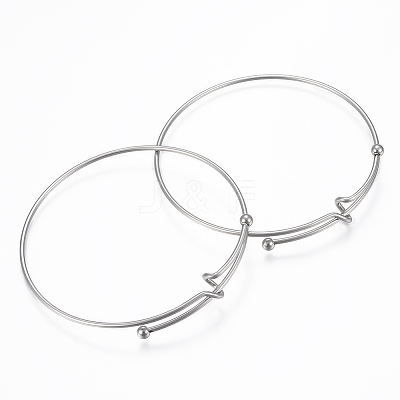 Tarnish Resistant Adjustable 304 Stainless Steel Bangles X-BJEW-H522-01P-1