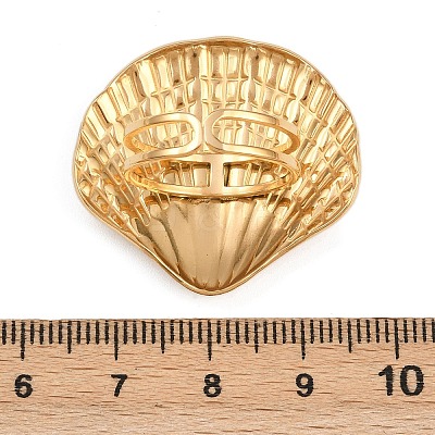 Adjustable 304 Stainless Steel Cuff Rings for Women RJEW-B135-05G-1