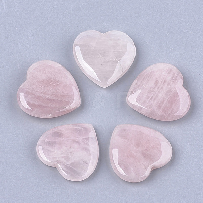 Natural Rose Quartz Heart Love Stone G-T125-06A-1