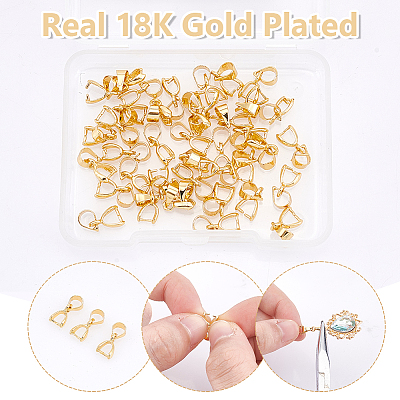 40Pcs Brass Pendant Pinch Bails KK-UN0002-72-1