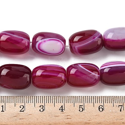 Natural Banded Agate/Striped Agate(Dyed & Heated) Beads Strands G-H324-01I-1