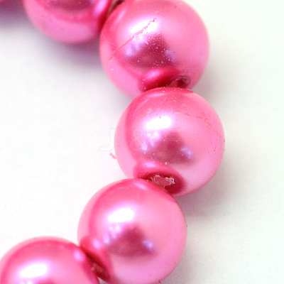 Baking Paint Pearlized Glass Pearl Round Bead Strands HY-Q003-6mm-54-1