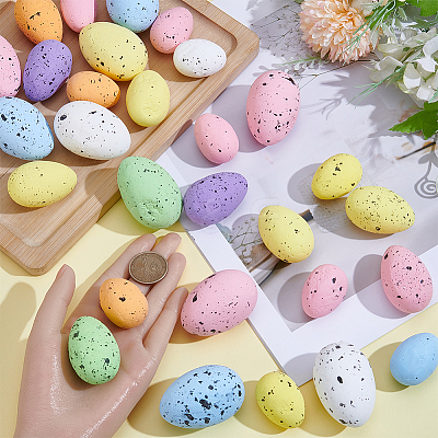 30Pcs 3 Styles Foam Simulated Pigeon Eggs DIY-SP0007-59-1