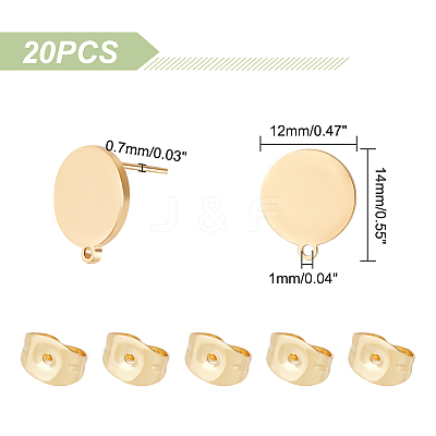 10 Pairs 304 Stainless Steel Stud Earring Findings STAS-UN0042-35-1