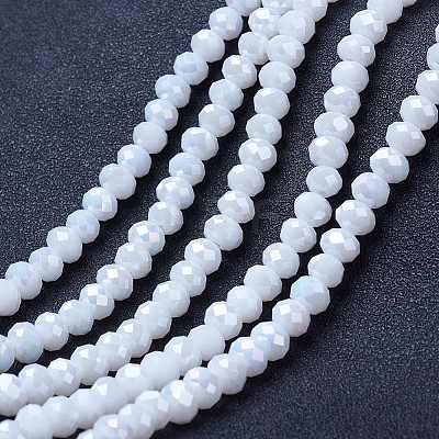 Electroplate Glass Beads Strands X-EGLA-A034-P8mm-B18-1