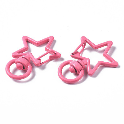 Spray Painted Eco-Friendly Alloy Swivel Snap Hooks Clasps PALLOY-T080-14J-NR-1