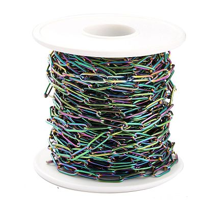 Ion Plating(IP) 304 Stainless Steel Paperclip Chains CHS-H031-02MC-1