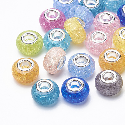 Crackle Resin European Beads RPDL-S012-B-1