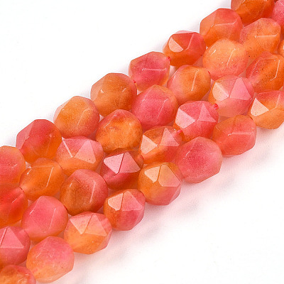Dyed Natural White Jade Beads Strands X-G-T139-8mm-45V-1