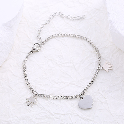 Minimalist Stainless Steel Charm Bracelets UF7886-1