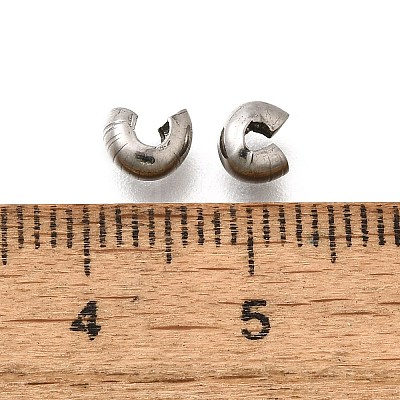 304 Stainless Steel Crimp Beads Covers STAS-P239-34P-04-1