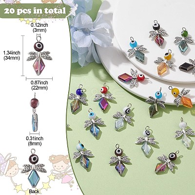 20Pcs 10 Color Evil Eye Lampwork Pendants FIND-CJ0001-69-1