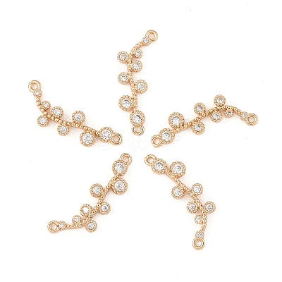 5Pcs Brass Micro Pave Clear Cubic Zirconia Links Connectors KK-YW0003-32-1