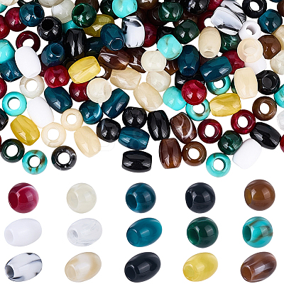 220Pcs Opaque Acrylic European Beads OACR-SP0002-33-1
