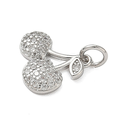 Brass Pave Clear Cubic Zirconia Charms KK-A273-31P-1