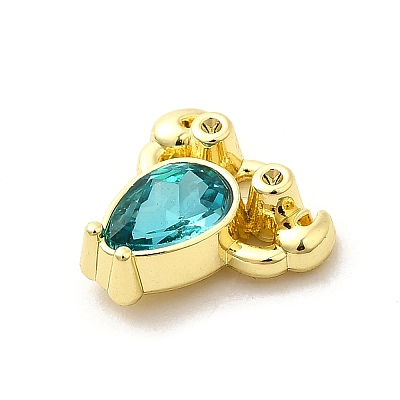 Alloy Rhinestone Pendants X-PALLOY-D330-02G-02B-1