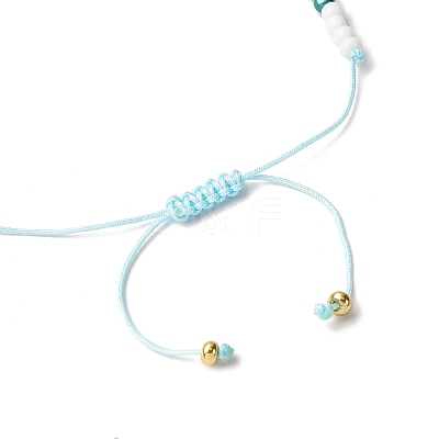 Natural Freshwater Shell & Glass Seed Beads Braided Bead Bracelets for Women BJEW-JB12362-02-1