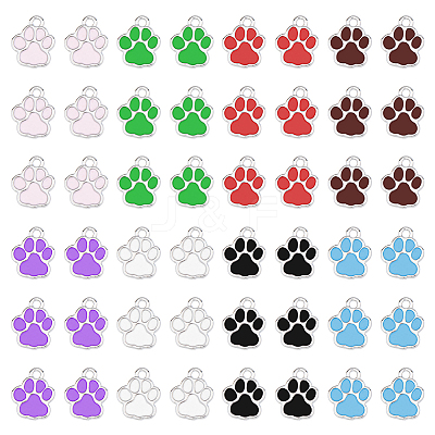 80Pcs 8 Colors Alloy Enamel Charms ENAM-DC0001-84-1
