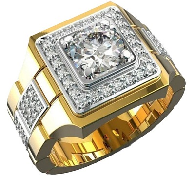 Square Alloy with Crystal Rhinestone Finger Rings FS-WG4A2D8-02-1